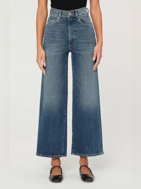 DL1961 Hepburn Wide Leg 27” Jeans Women’s High Rise Blue Denim Ankle Size 27